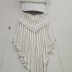 Boho Natural White Macramé Wall Hat  Hanger